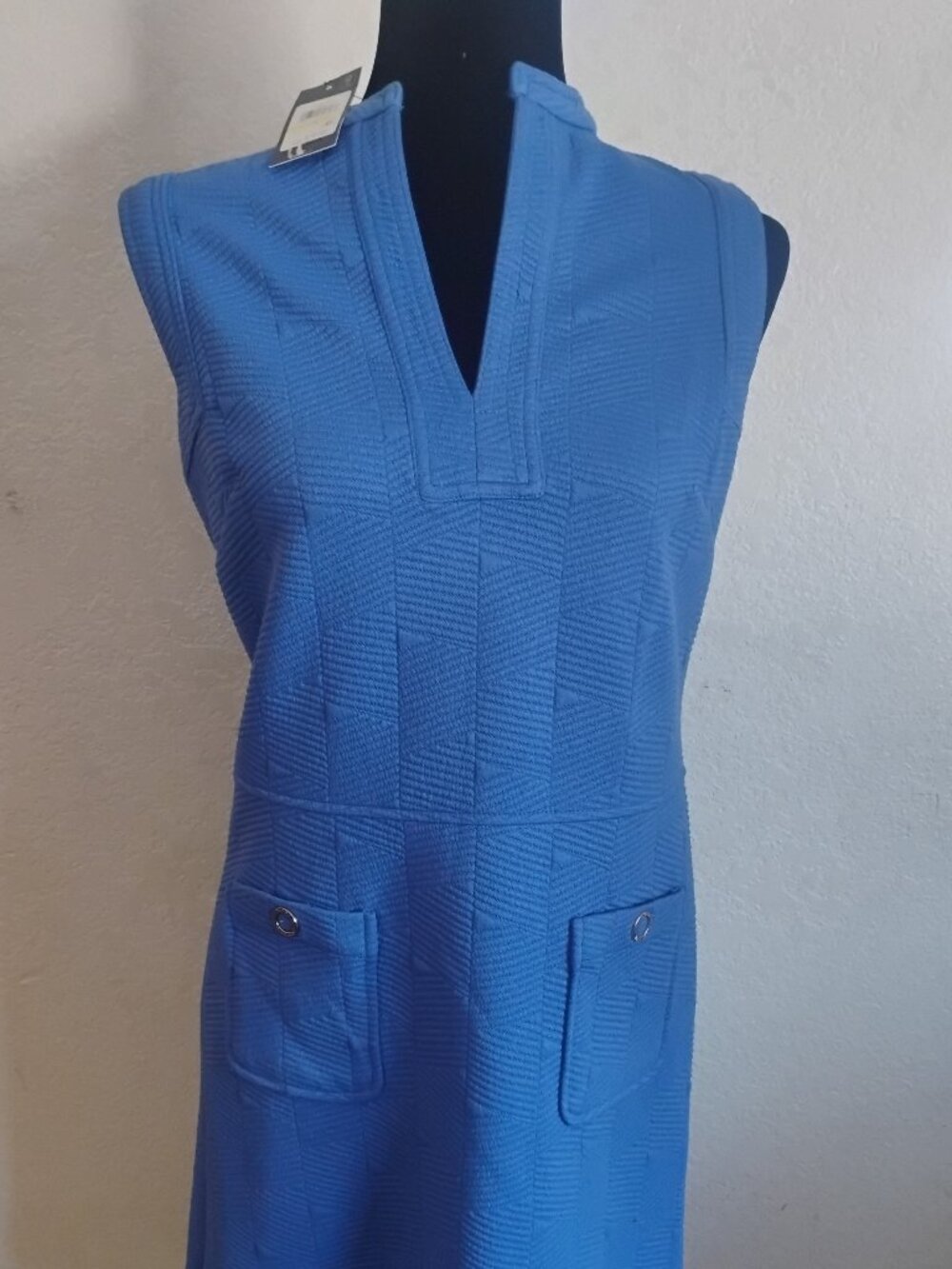 Tommy Hilfiger NWT Blue Sheath sleeveless Cotton Dress 4